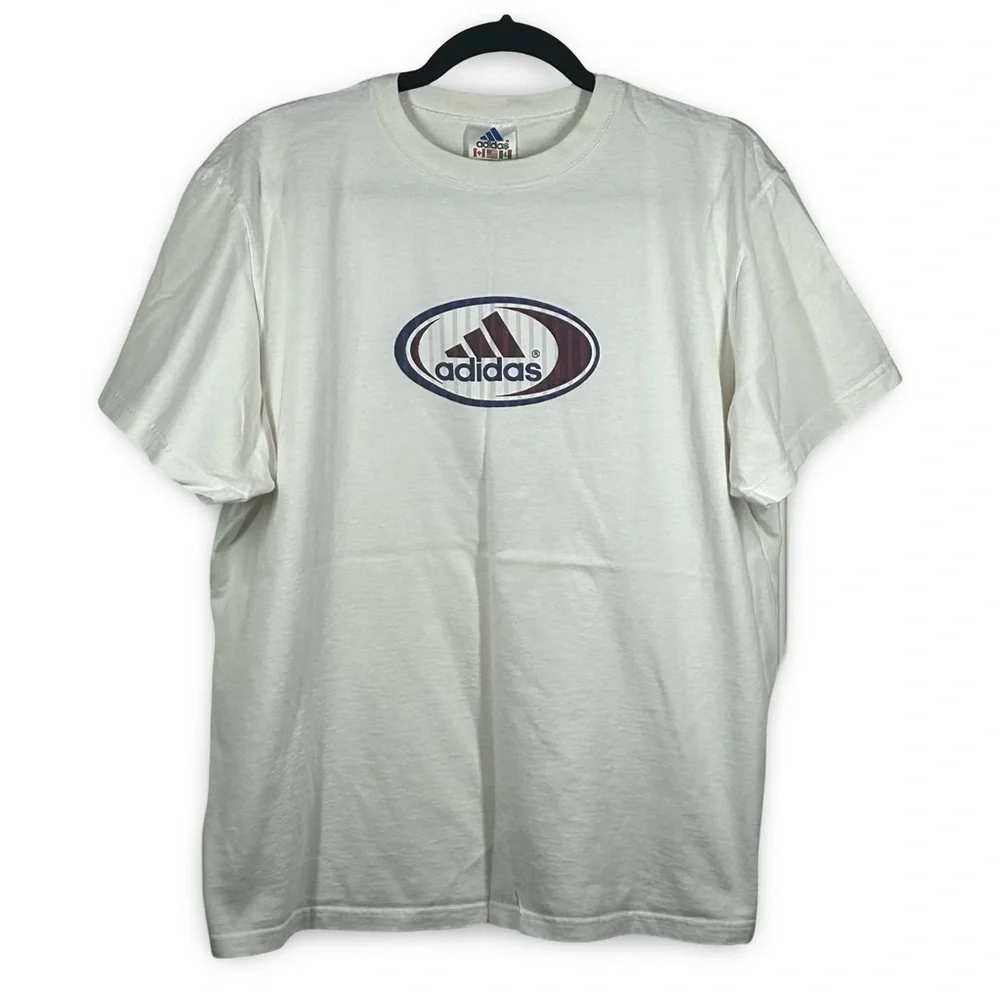Adidas Vintage Short Sleeve Logo Tee Unisex Size XL Made in USA Activewear Sport